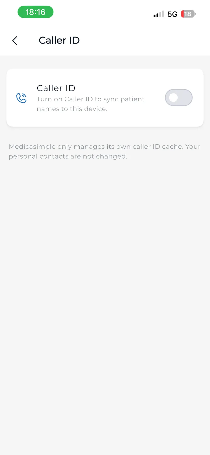 Caller ID vor der Aktivierung auf dem iPhone.